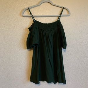 Emerald green off the shoulder top